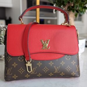 Louis Vuitton Red and Brown Satchel